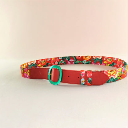 Ceinture en cuir et tissu
