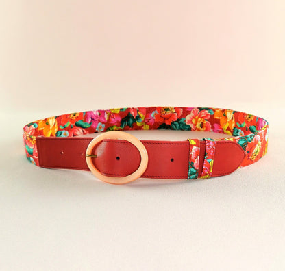 Ceinture en cuir et tissu