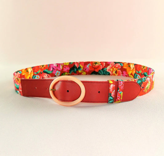 Ceinture en cuir et tissu