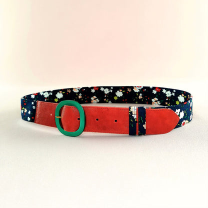 Ceinture en cuir et tissu
