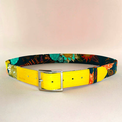 Ceinture en cuir et tissu