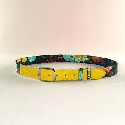 Ceinture en cuir et tissu