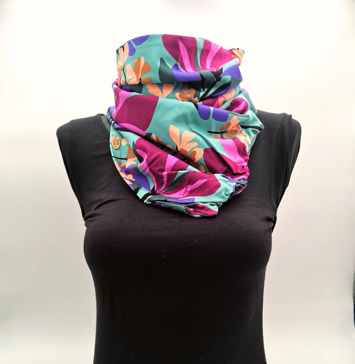 Foulard à pression en viscose